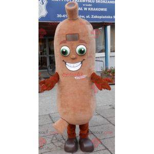 Mascote de salsicha gigante. Mascote da charcutaria -