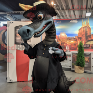 Sort Parasaurolophus maskot...