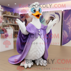 Lavendel Swan maskot drakt...
