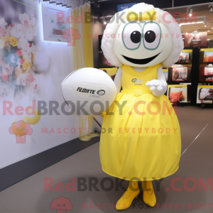 Yellow Rugby Ball mascot...