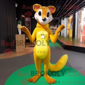 Gul Weasel-maskotdraktfigur...