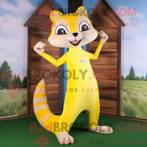 Gul Weasel-maskotdraktfigur...