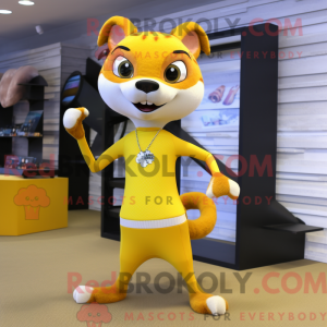 Gele Wezel mascottekostuum...