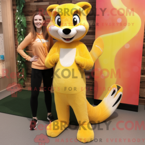 Mascotte de belette jaune...