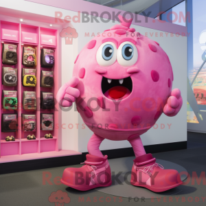 Pink Granat maskot kostume...