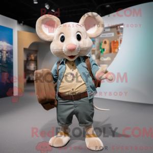 Tan Mouse mascottekostuum...