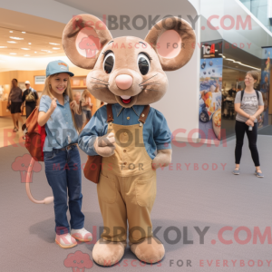Tan Mouse mascottekostuum...