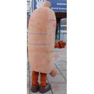 Mascote de salsicha gigante. Mascote da charcutaria -