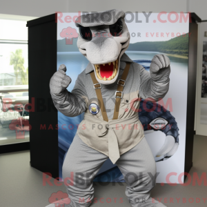 Sølv Anaconda maskot drakt...