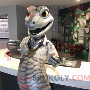 Sølv Anaconda maskot drakt...