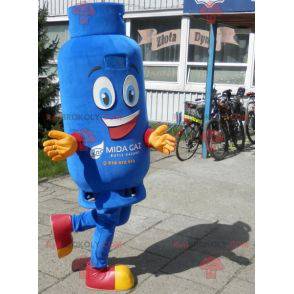 Smiling blue gas cylinder mascot - Redbrokoly.com