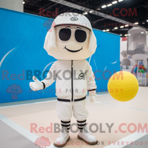 Hvid volleyball bold maskot...