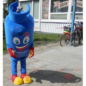 Smiling blue gas cylinder mascot - Redbrokoly.com