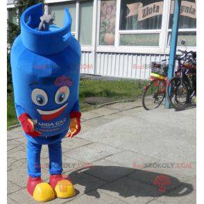 Mascota de cilindro de gas azul sonriente - Redbrokoly.com