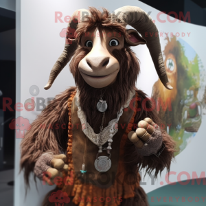 Brun Angora Goat maskot...