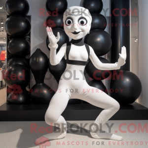 Wit Mime-mascottekostuum...