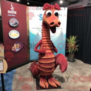 Maroon Sea Horse mascot...