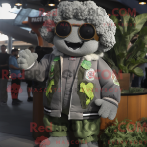 Gray Broccoli mascot...