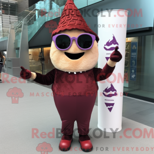 Maroon Ice Cream Cone...