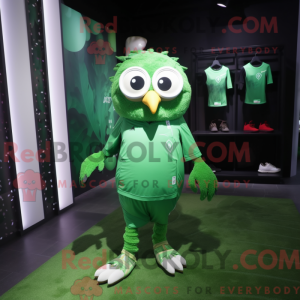 Grøn ugle maskot kostume...