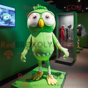 Green Owl mascot costume...