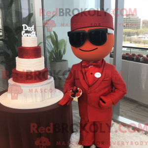 Rød bryllupskage maskot...