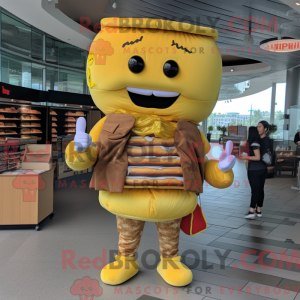 Gold Hamburger maskot...