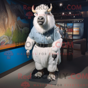 Hvit Buffalo maskot kostyme...