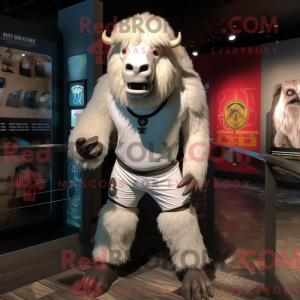 Hvit Buffalo maskot kostyme...