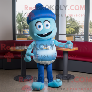 Blue Burgers mascot costume...