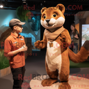 Brown Marten mascot costume...