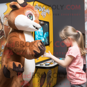 Brown Marten mascot costume...