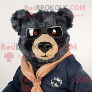 Navy Spectacled Bear mascot...