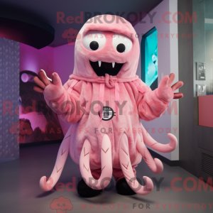 Roze Kraken mascottekostuum...