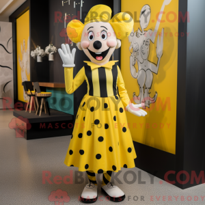 Gul Mime-maskotdraktfigur...