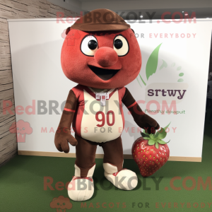 Brown Strawberry mascot...
