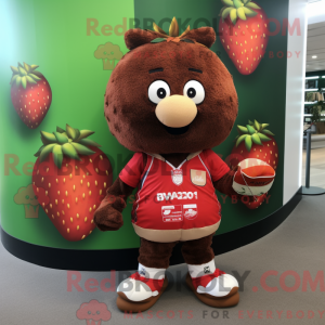Brun jordbær maskot kostume...