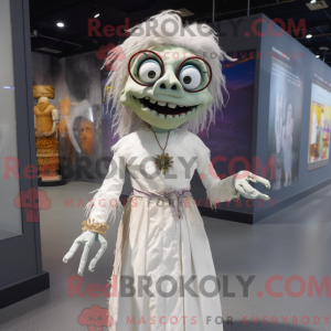 Hvid Undead maskot kostume...