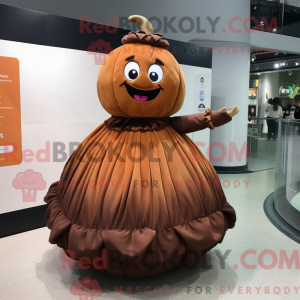 Brun græskar maskot kostume...