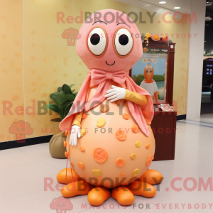 Peach Squid-mascottekostuum...