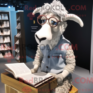 Sølv ged maskot kostume...