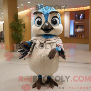 Beige Blue Jay mascot...