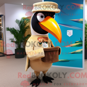 Tan Toucan maskot kostume...