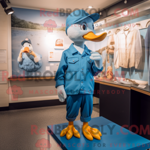 Blå gæs maskot kostume...