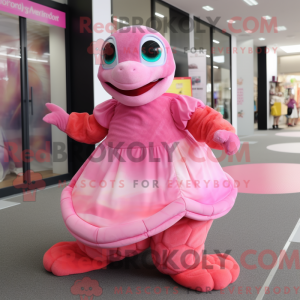 Pink Turtle-mascottekostuum...