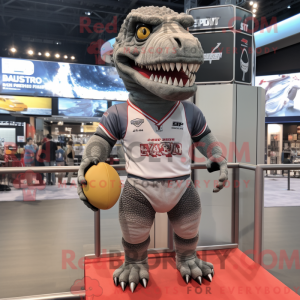 Gray Tyrannosaurus mascot...
