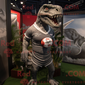 Grå Tyrannosaurus maskot...