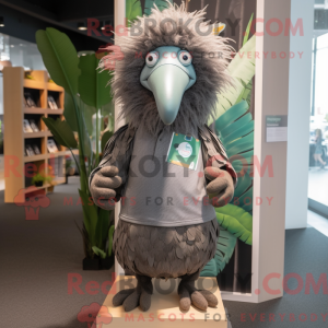 Grå Kiwi-maskotdraktfigur...
