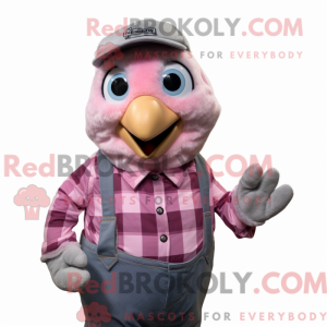 Pink Quail mascot costume...