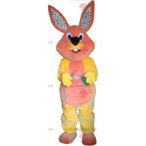 Mascota de conejo de peluche rosa y amarillo - Redbrokoly.com